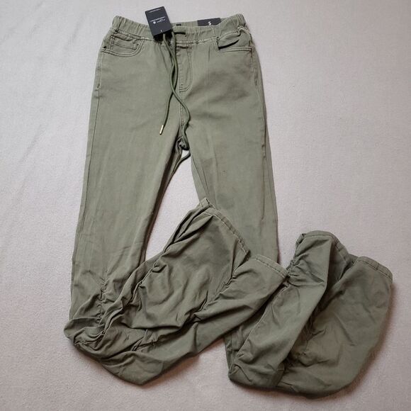 American Bazi - shirring denim jogger pants size small - olive - Picture 5 of 15